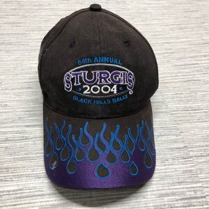 VTG Sturgis 64th Annual 2004 Black Hills Rally Cap Hat Motorcycle purple flame